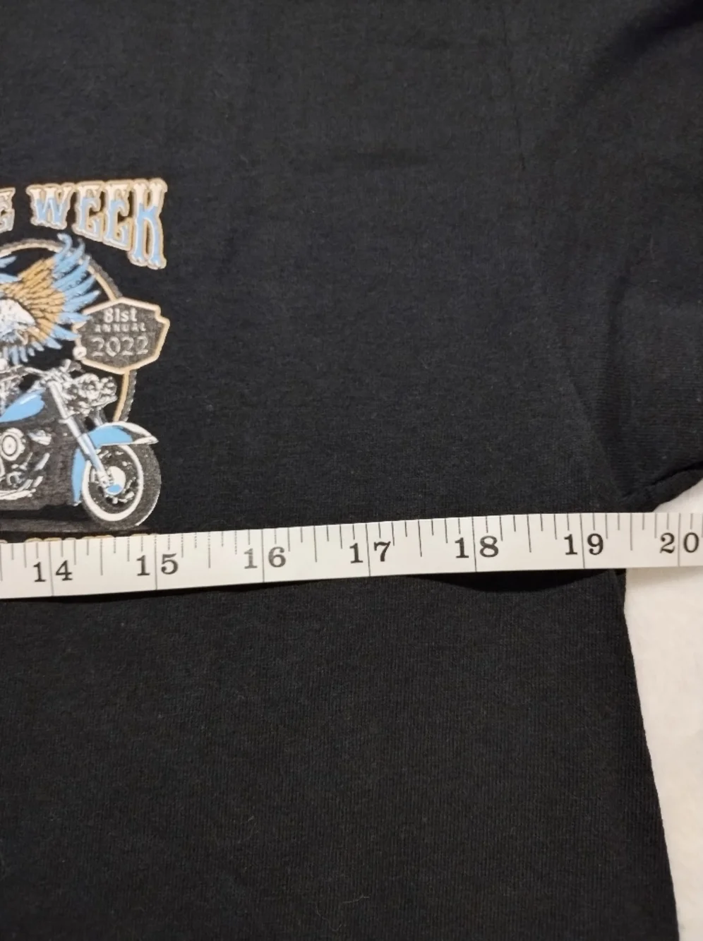 Gildan Men’s Black Short Sleeve 'Bike Week' Motorcycle Graphic Tee - Picture 2 of 4
